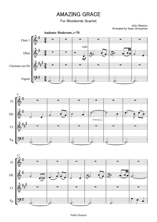 Amazing Grace (arr. Isaac Gonçalves)