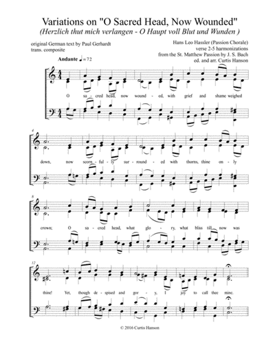 O Sacred Head, Now Wounded (SATB) (arr. Curtis Hanson)