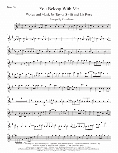 You Belong With Me (arr. Kevin Busse)