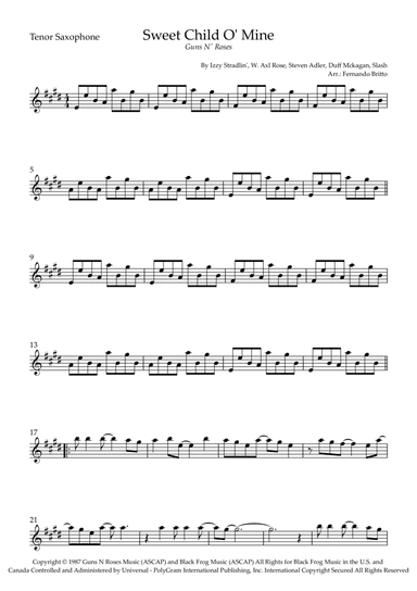 Sweet Child O' Mine (arr. Fernando Britto)