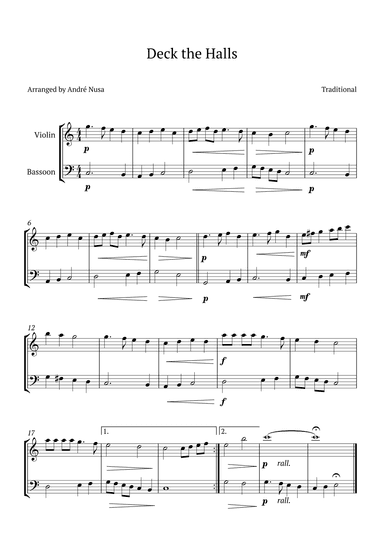 Deck the Halls (arr. André Nusa)