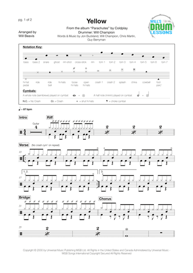 Yellow (arr. Will Beavis)