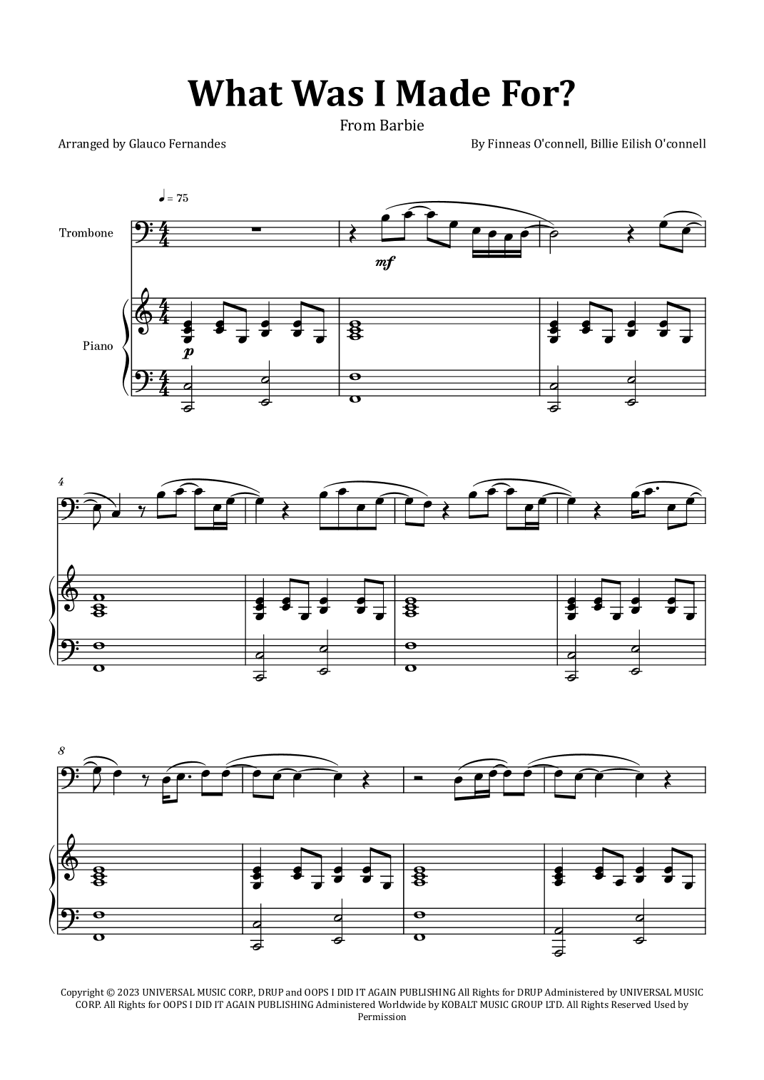 What Was I Made For? (arr. Glauco Fernandes)