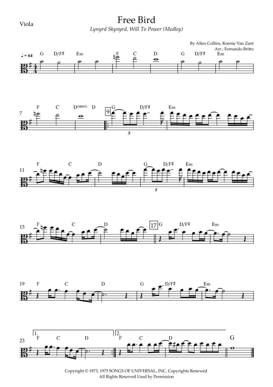 Free Bird (arr. Fernando Britto)