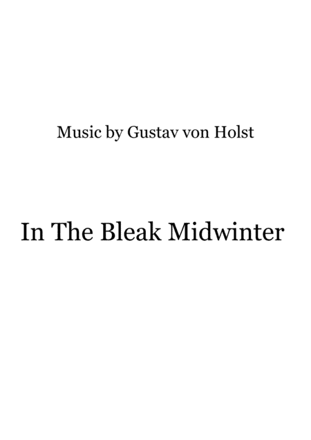 In The Bleak Midwinter (arr. Jack Bridges)