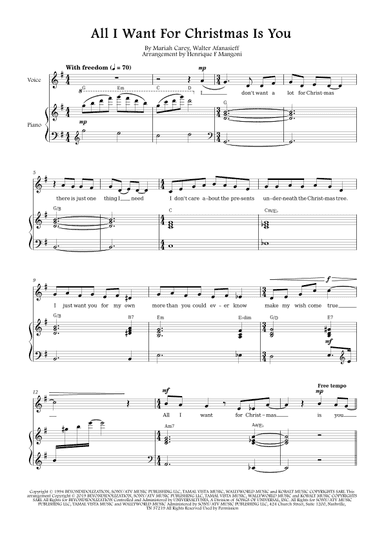 All I Want For Christmas Is You (arr. Henrique F Mangoni)