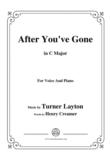 Turner Layton-After You've Gone,in C Major,for Voice and Piano (arr. MSM)