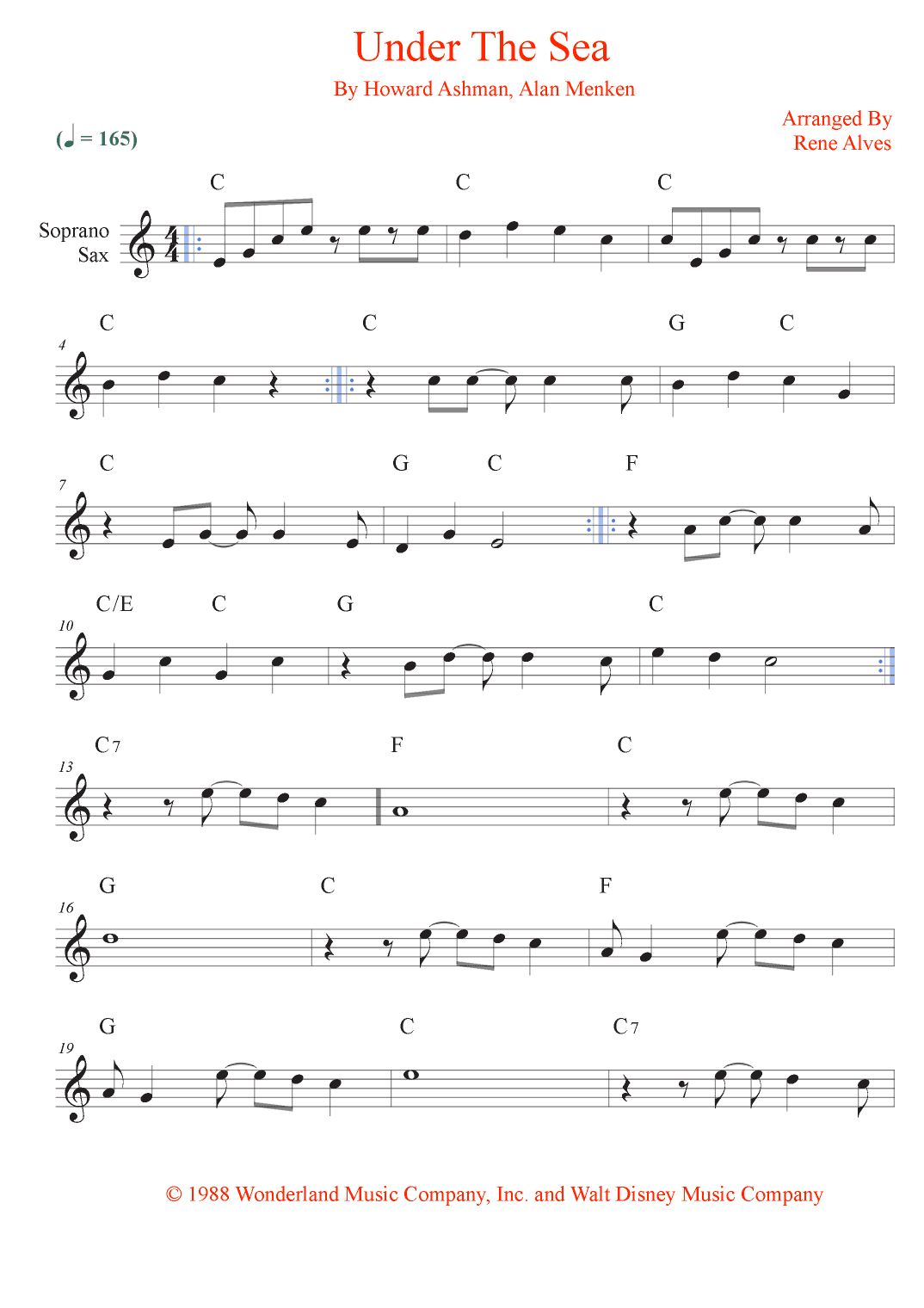 Under The Sea (arr. Rene Alves)