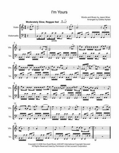 I'm Yours (arr. Etelka Nyilasi)