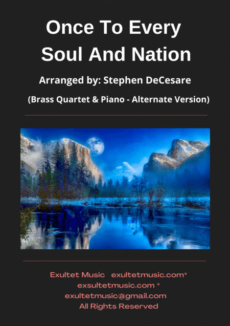 Once To Every Soul And Nation (Brass Quartet and Piano - Alternate Version) (arr. Stephen DeCesare)