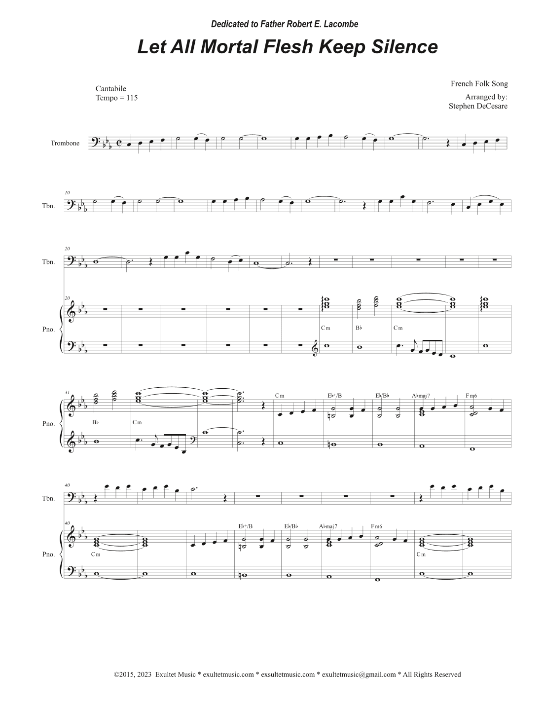 Let All Mortal Flesh Keep Silence (Trombone solo and Piano) (arr. Stephen DeCesare)