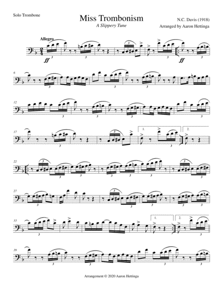 Miss Trombonism for Trombone and Piano