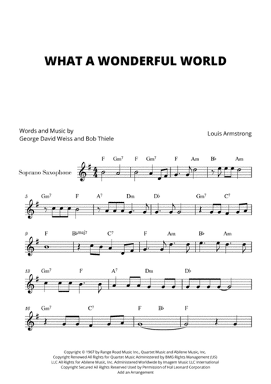 What A Wonderful World (arr. Cadenza Editions)