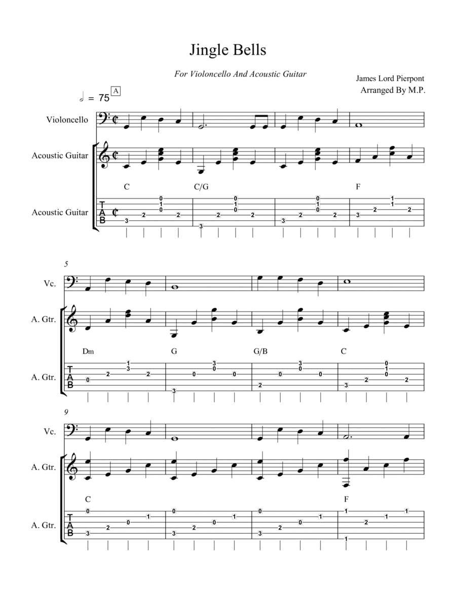 Jingle Bells -  Violoncello And Acoustic Guitar (arr. Milorad Petrovic)