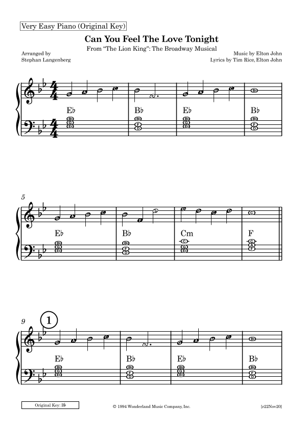 Can You Feel The Love Tonight (arr. Stephan Langenberg)