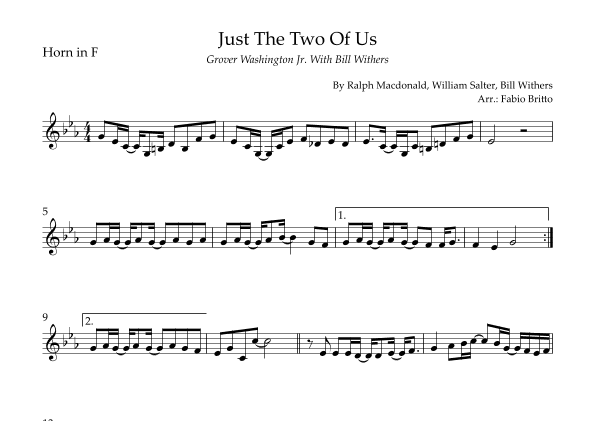 Just The Two Of Us (arr. Fabio Britto)
