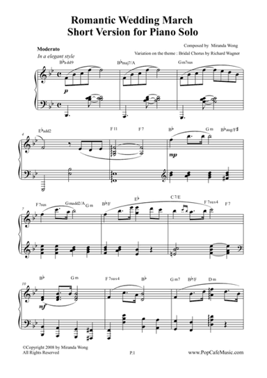 Romantic Wedding March - Short Version in Bb by Miranda Wong (arr. Miranda Wong)