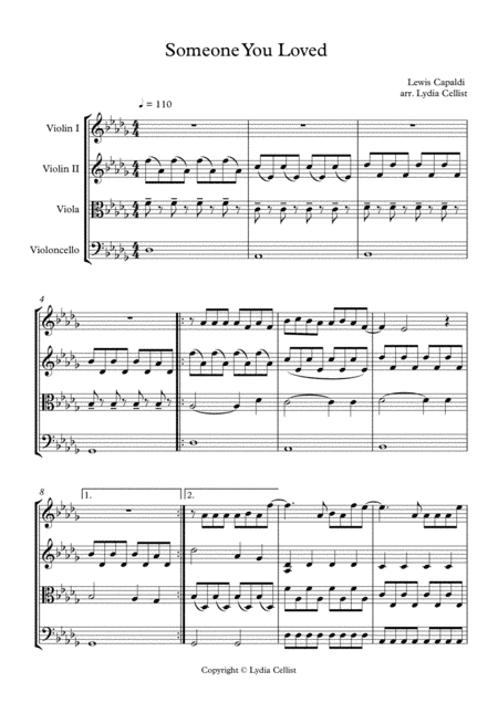 Someone You Loved (arr. Lydia Cellist)
