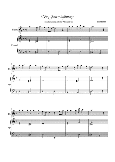 St.James Infirmary. Flute and piano (arr. Ester Alessandrini)