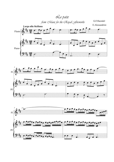 La paix. Flute and piano (arr. Ester Alessandrini)