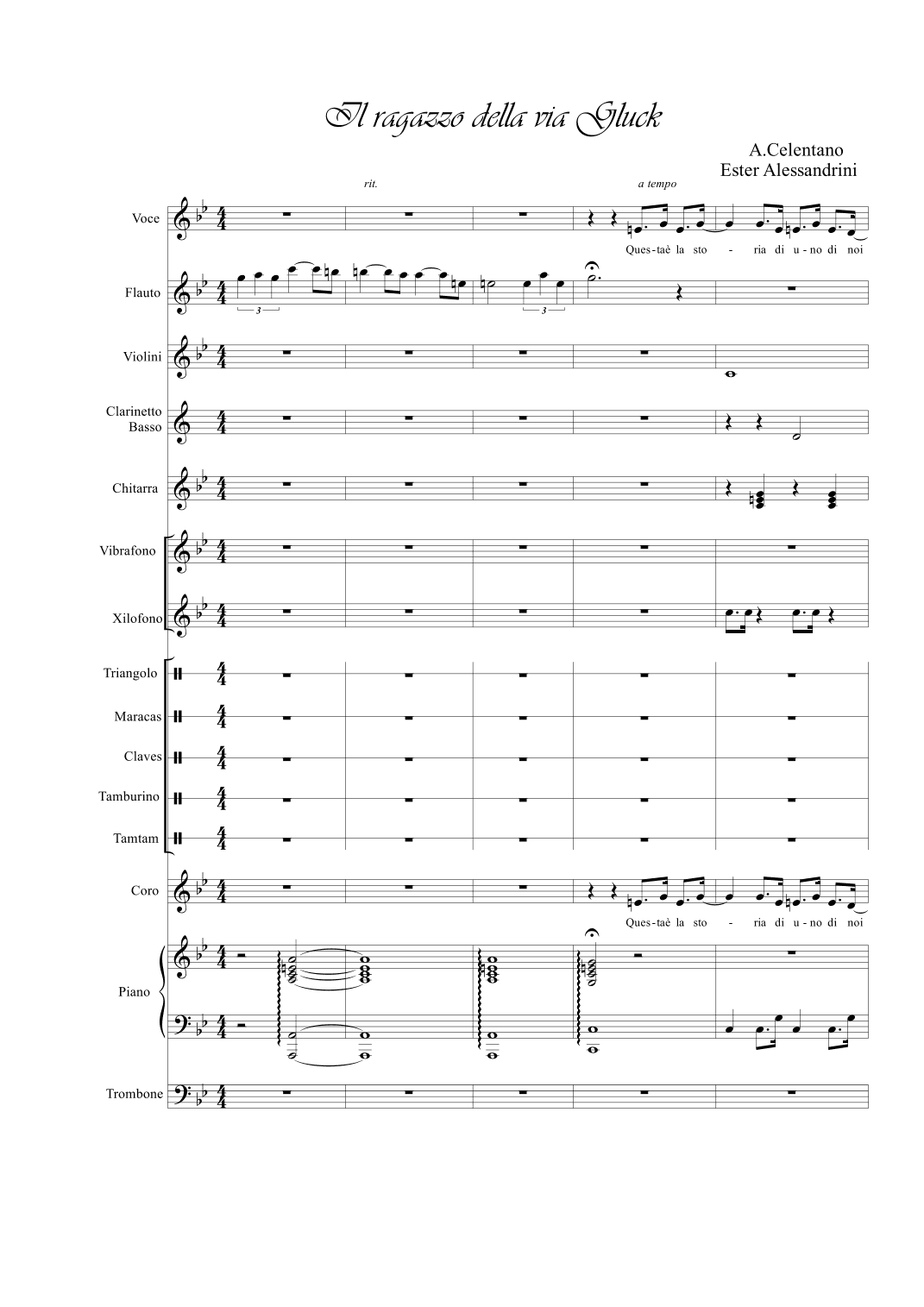 Il ragazzo della via Gluck (arr. E.Alessandrini)