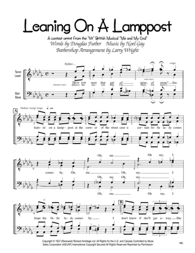 Leaning On A Lamp Post (arr. Larry Wright)