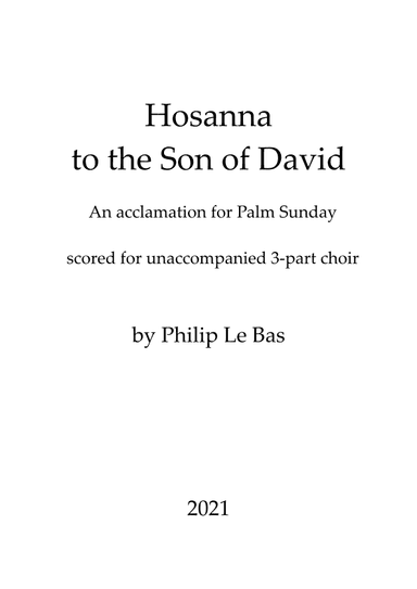 Hosanna to the Son of David