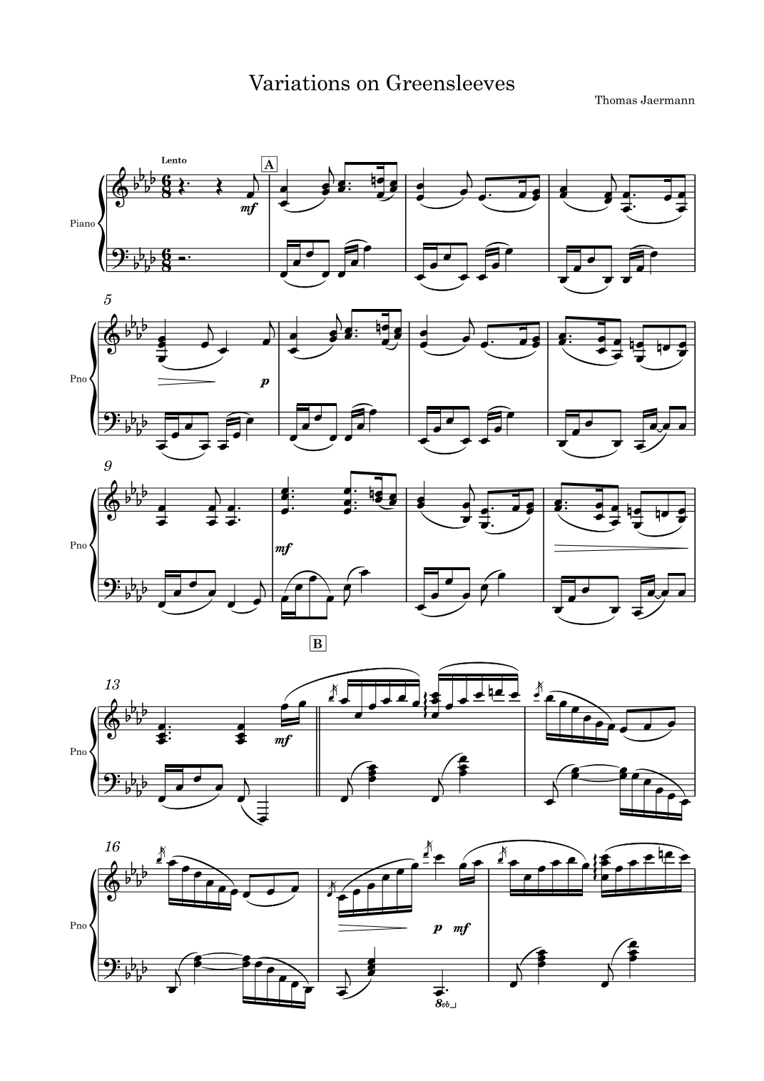Variations on Greensleeves