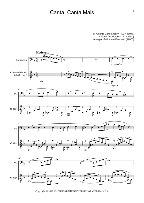 Canta, Canta Mais (arr. Guilherme Facchetti)