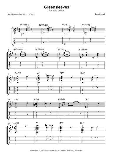 Greensleeves (arr. Bronson Ferdinand Wright)