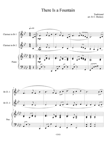There is a Fountain (Clarinet Duet with Piano Accompaniment) (arr. B. C. Dockery)