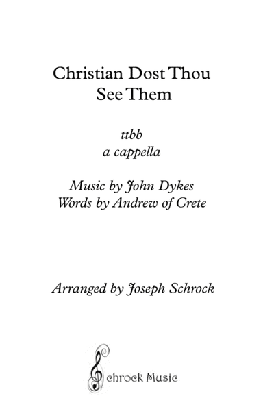 Christian Dost Thou See Them (arr. Schrock Music)