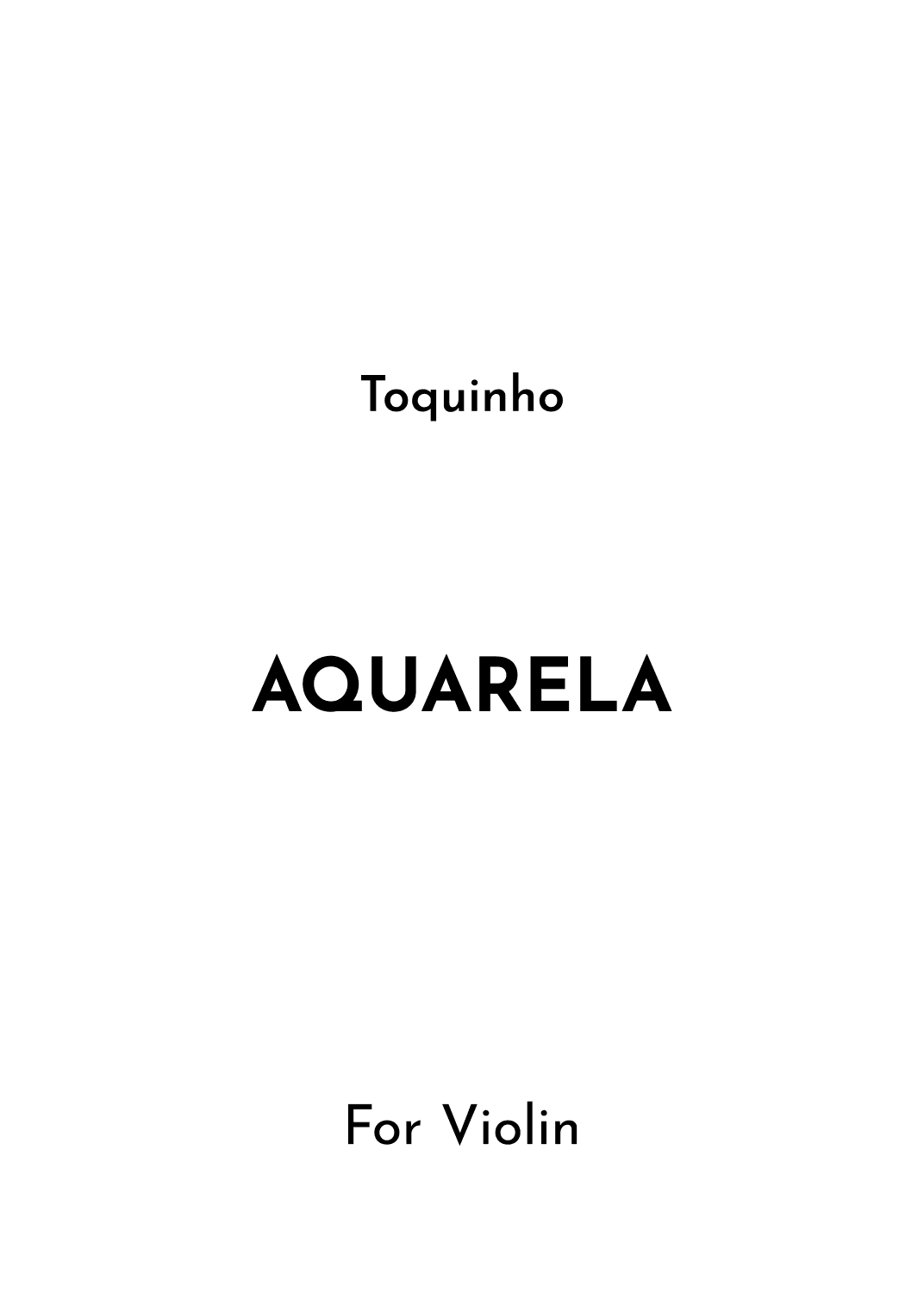 Aquarela-toquinho (arr. Jireh J.)