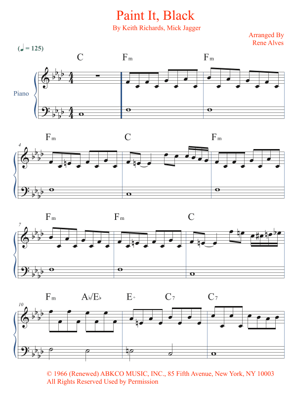 Paint It, Black (arr. Rene Alves)