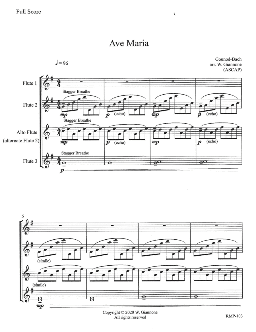 Gounod-Bach - Ave Maria for 3 flutes (arr. W. Giannone)