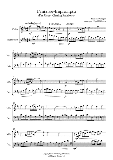 I'm Always Chasing Rainbows, duet for Violin and Cello (arr. Nigel Williams)