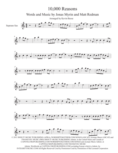 10,000 Reasons (Bless The Lord) (arr. Kevin Busse)