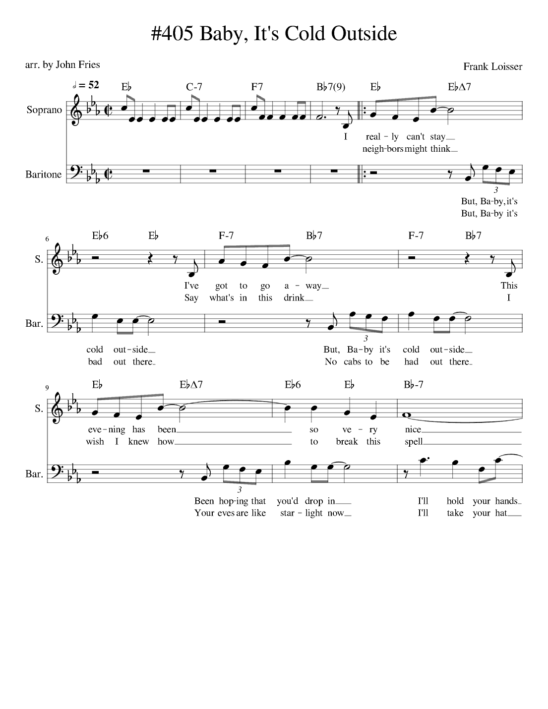 Baby, It's Cold Outside (arr. John Fries)