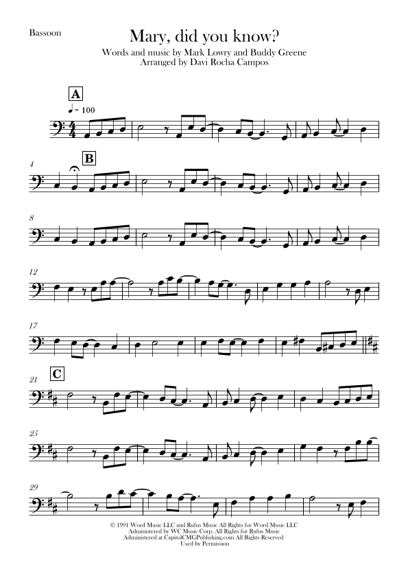 Mary, Did You Know? (arr. Davi Rocha Campos)