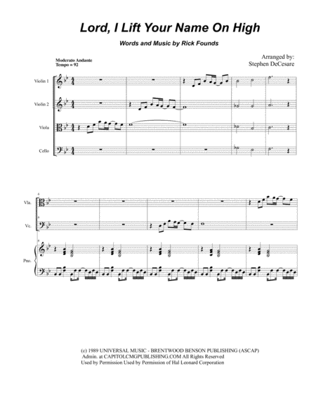 Lord, I Lift Your Name On High (arr. Stephen DeCesare)