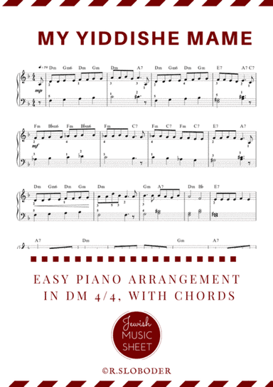My Yiddishe Mame. Easy piano tutorial. (arr. R.Sloboder)