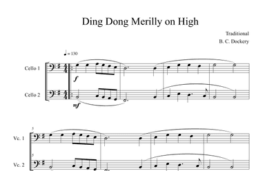 Ding Dong Merrily on High (Cello Duet) (arr. B. C. Dockery)