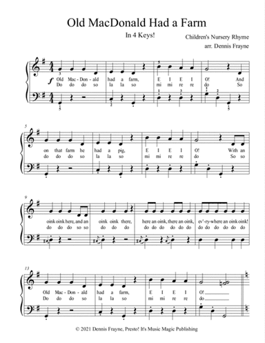 Old MacDonald Had a Farm (In 4 Keys!) (arr. Dennis Frayne)