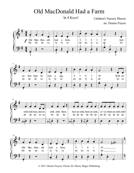 Old MacDonald Had a Farm (In 4 Keys!) (arr. Dennis Frayne)