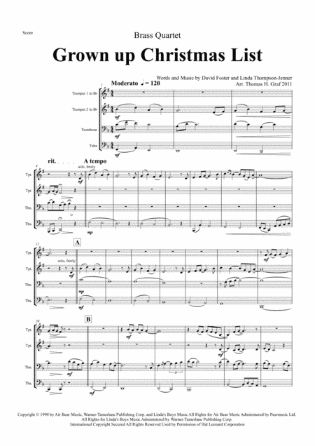 Grown-Up Christmas List (arr. Thomas H. Graf)