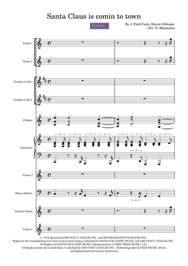Santa Claus Is Comin' To Town (arr. Davide Mammano)