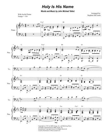 Holy Is His Name (arr. Stephen DeCesare)
