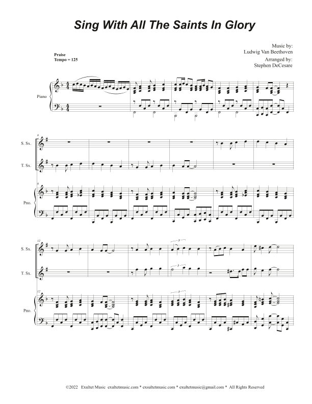 Sing With All The Saints In Glory (Duet for Soprano and Tenor Saxophone) (arr. Stephen DeCesare)