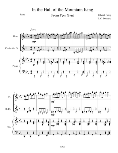 In the Hall of the Mountain King (Flute and Clarinet Duet with Piano Accompaniment) (arr. B. C. Dockery)