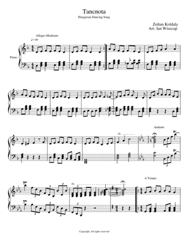 Tancnota (Meg azt mondjak nem illik) (arr. Ian Wisecup)